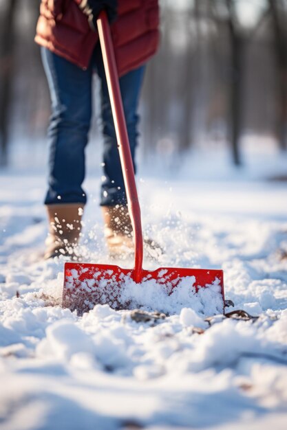 Foto servicio de limpieza de nieve de la ciudad en invierno