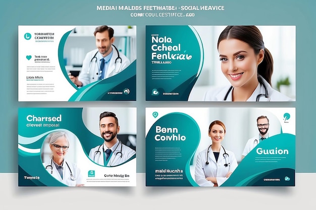 Servicio profesional de atención médica Envío en las redes sociales Plantilla Envío de las redes sociales de covid Banner editable