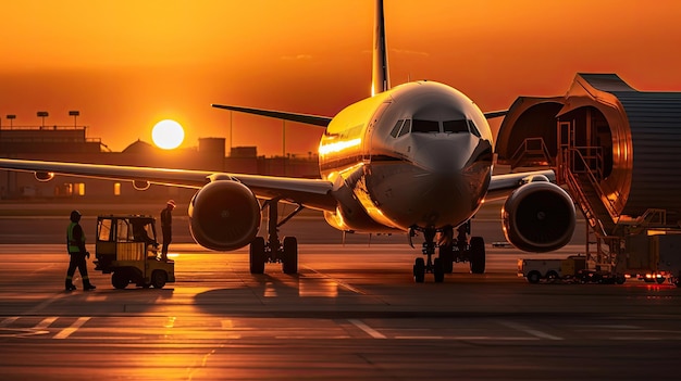 Servicio de trabajador aeroportuario que reabastece de combustible a la aeronave Generativo Ai