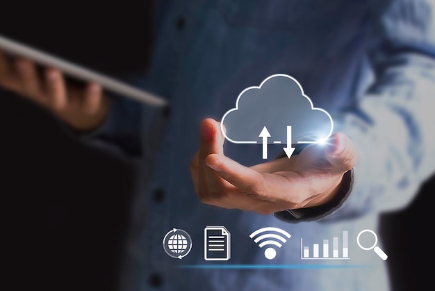 Servicios de almacenamiento de datos de computación en nube, tecnología en nube, red de transferencia de datos y Internet