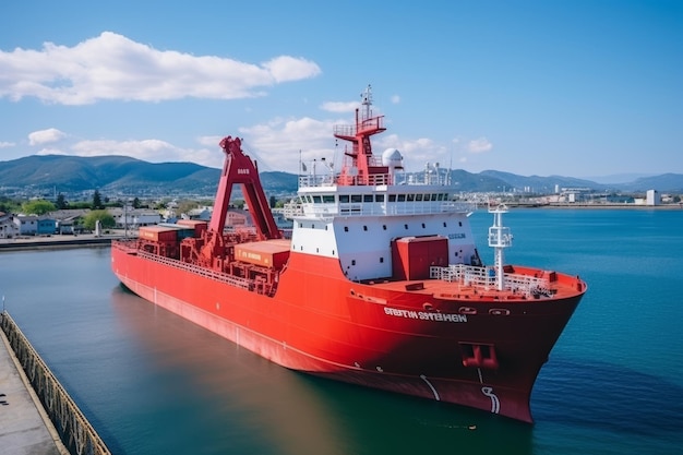 Foto servicios de expedición de mercancías en buques de contenedores, logística de importación y exportación para el transporte marítimo