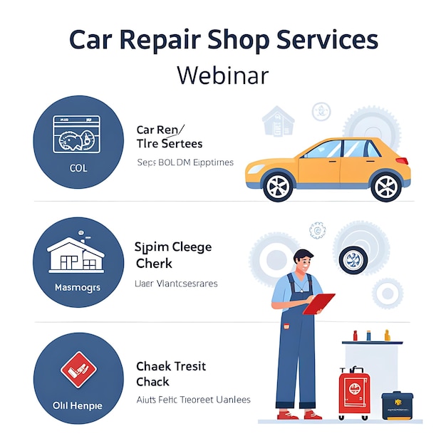 servicios de taller de reparación de automóviles en formato web