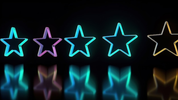 Serviço cinco estrelas com classificação luminosa, a melhor pontuação de classificação de qualidade do produto, excelente sucesso comercial