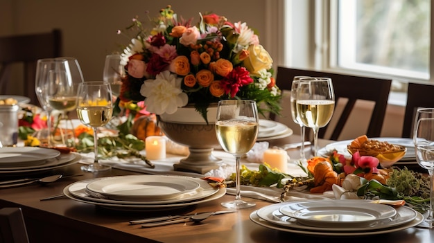 Serviço de mesa de jantar para refeições gourmet