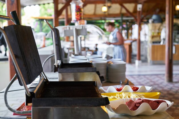 Serviços de catering com lanches no restaurante