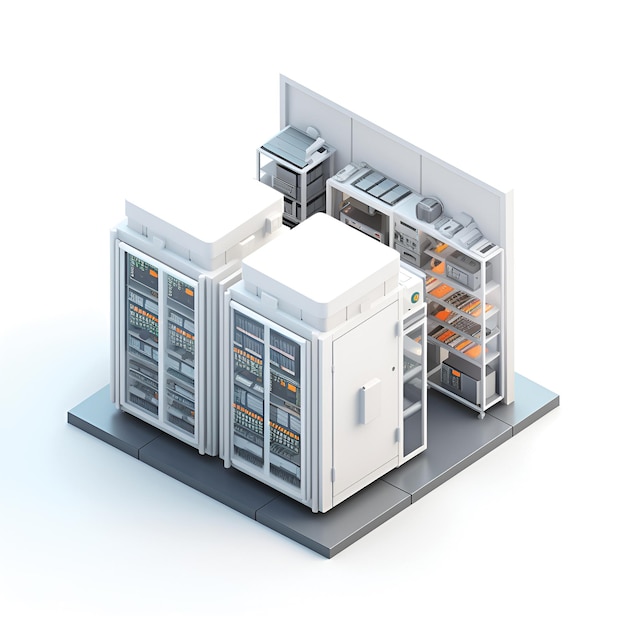 Servidor de amplificador de centro de datos isométrico