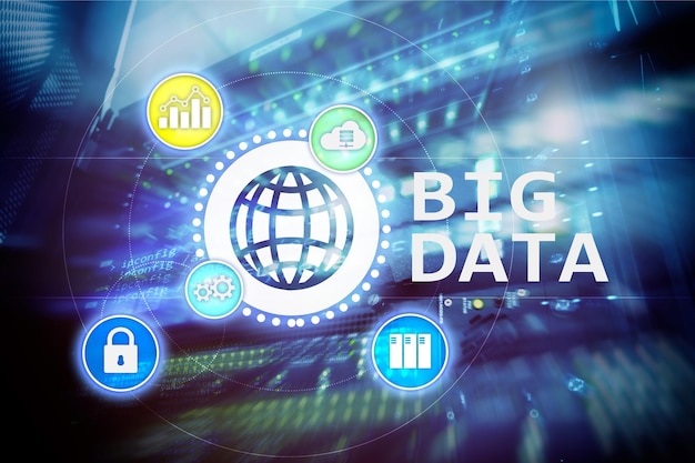 Foto servidor de análisis de big data internet y tecnología