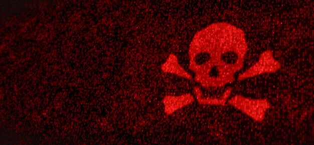 El servidor de la computadora fue atacado con malware por un pirata informático, la pantalla de alerta de protección de seguridad del sistema de datos de red, las amenazas de ciberseguridad digital futurista, la ilustración 3D