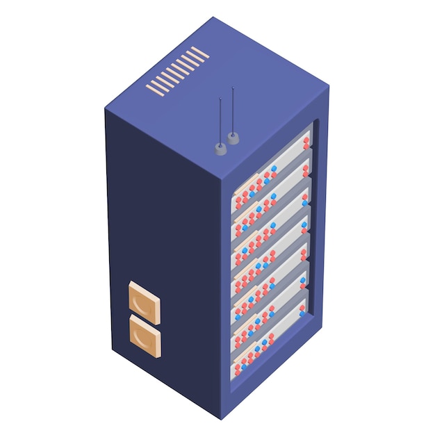 Servidor de rede de dados em gabinete Teste de diagnóstico na tecnologia da sala de computadores