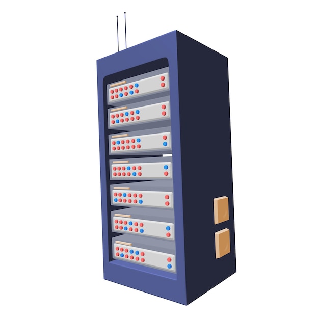 Servidor de red de datos en gabinete Prueba de diagnóstico en la tecnología de la sala de computadoras
