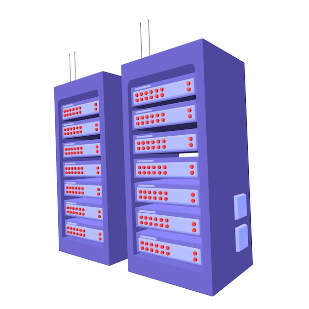 Servidor de red de datos en gabinete Prueba de diagnóstico en la tecnología de la sala de computadoras