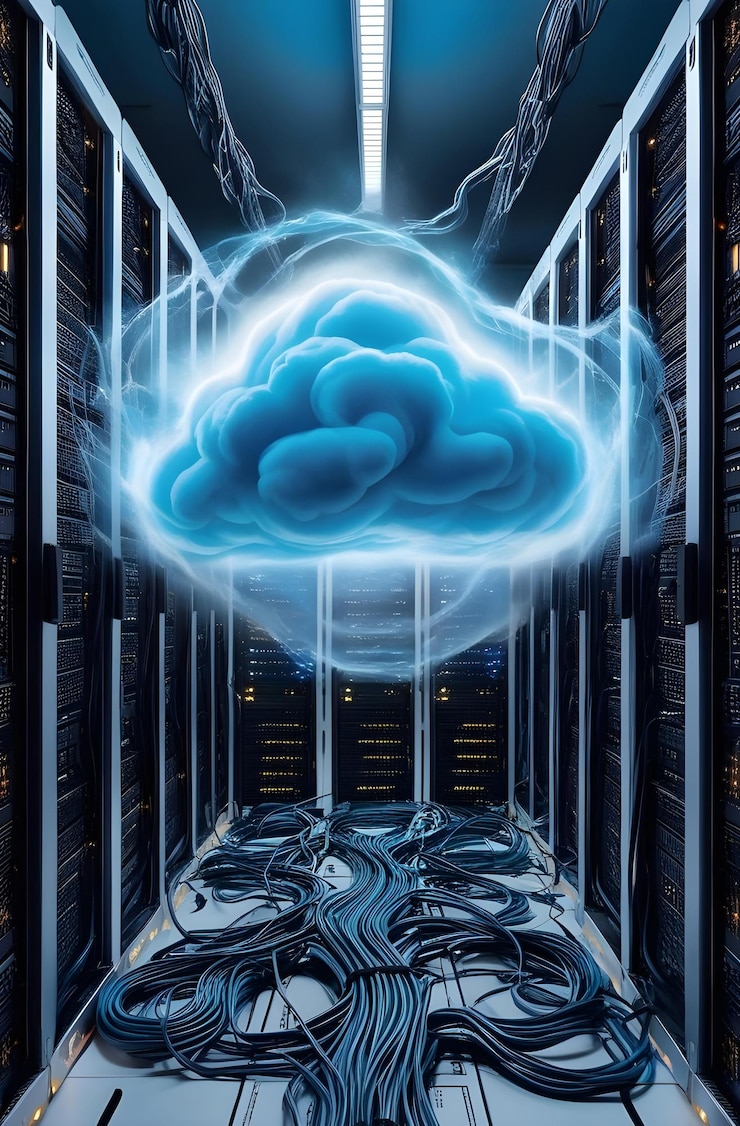 Foto servidores de alto rendimiento de centros de datos de computación en nube
