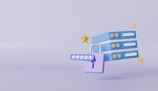 Servidores de encriptación de protección de datos con concepto de protección de privacidad de seguridad de bloqueo