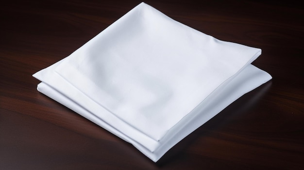servilleta de papel blanco vista de arriba hacia abajo