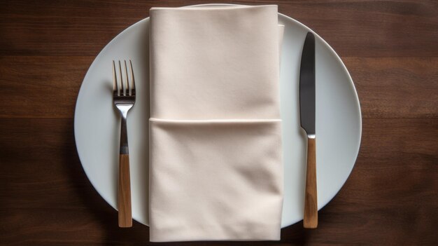 Foto servilletas de mesa con cubiertos