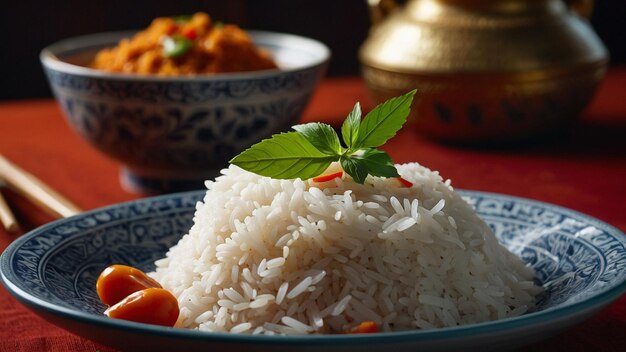 Servir rojo junto a un tazón de redcurry