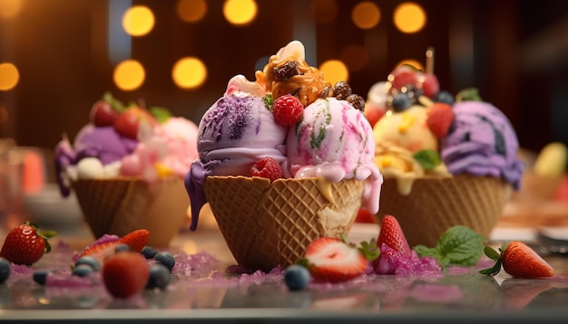 Sesión de fotos de anuncios de helados deliciosos Fotografía comercial