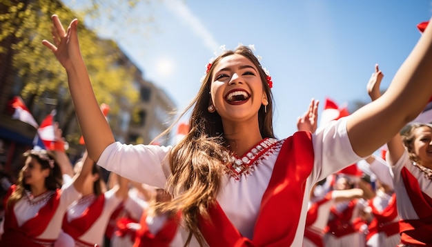 Sesión de fotos de celebración de Fiestas Patrias Chile