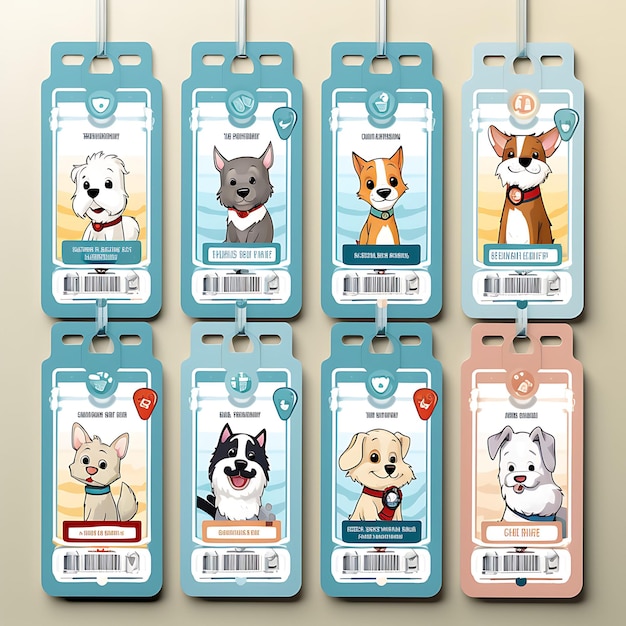 Foto sesión de fotos de embarque de clínica veterinaria etiquetas diseño gráfico simple tema de mascotas se diseño gráfico creativo