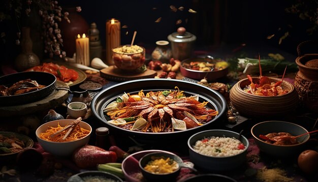 Sesión de fotos de publicidad de comida del festival sabroso de Chuseok Fotografía comercial