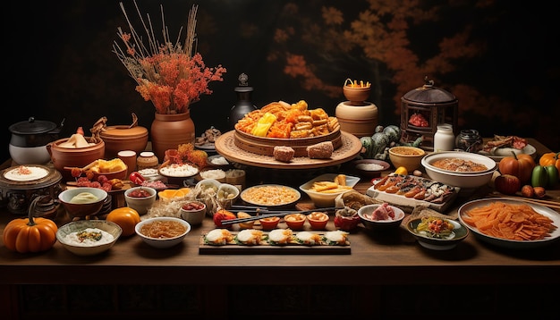 Sesión de fotos de publicidad de comida del festival sabroso de Chuseok Fotografía comercial