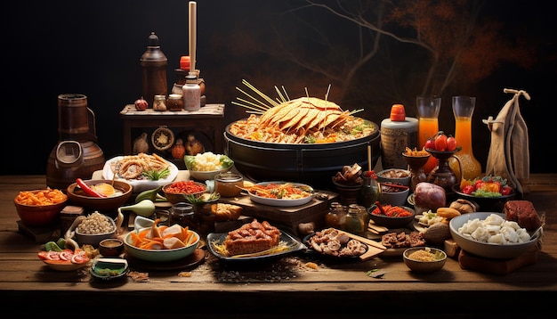 Sesión de fotos de publicidad de comida del festival sabroso de Chuseok Fotografía comercial