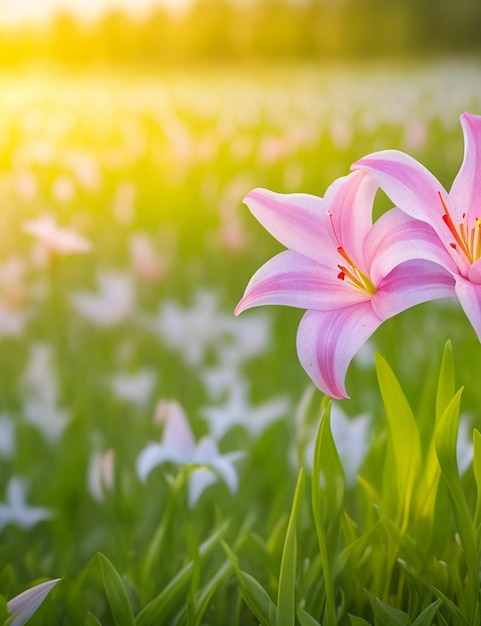 Sesión nocturna de flores de margaritas de primavera en el campo