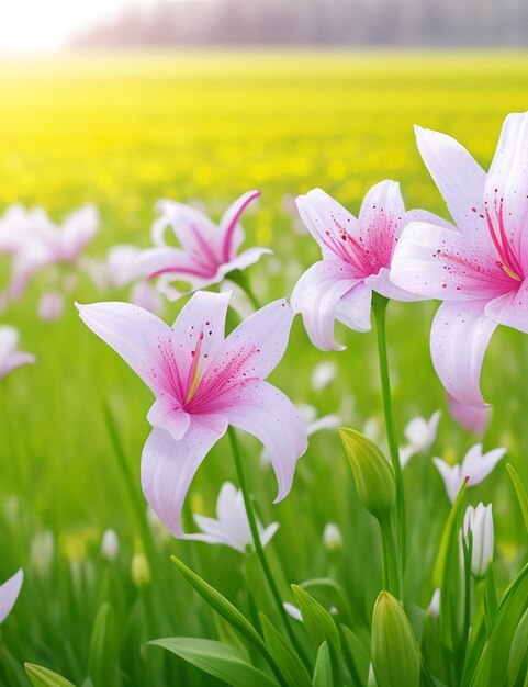 Sesión nocturna de flores de margaritas de primavera en el campo