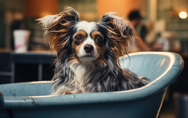 Sesión de peluquería canina IA generativa