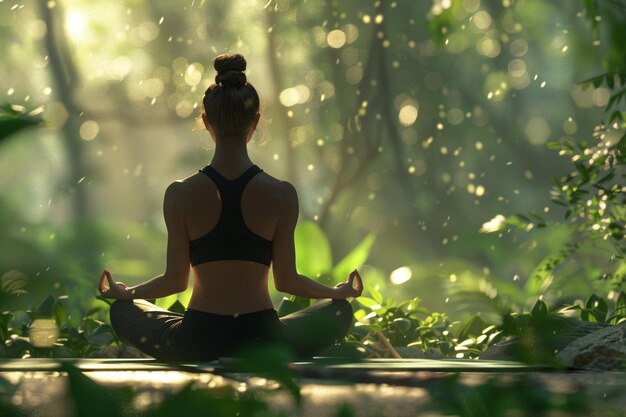 Una sesión de yoga serena en la naturaleza