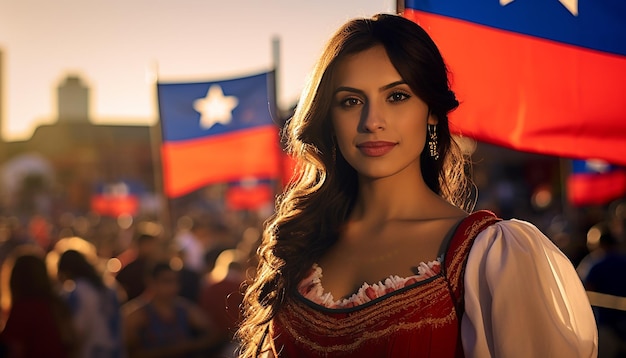 Sessão de fotos de celebração de fiestas patrias chile