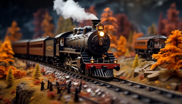 Sessão de fotos de diorama de ferrovias Modelo realista