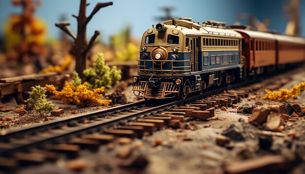 Sessão de fotos de diorama de ferrovias Modelo realista