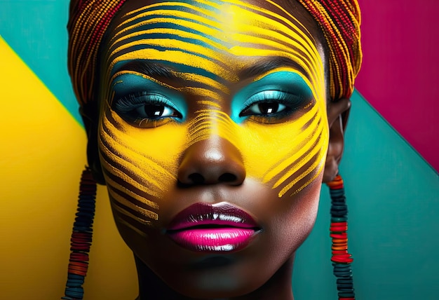 sessão de fotos de mulheres africanas no estilo de composições inspiradas em pop art