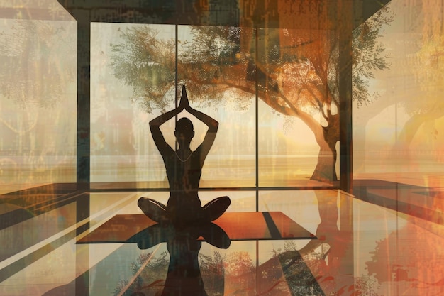 sessão de ioga serena para relaxamento