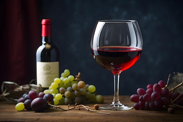 Foto sessão fotográfica conceitual de um copo de vinho vermelho