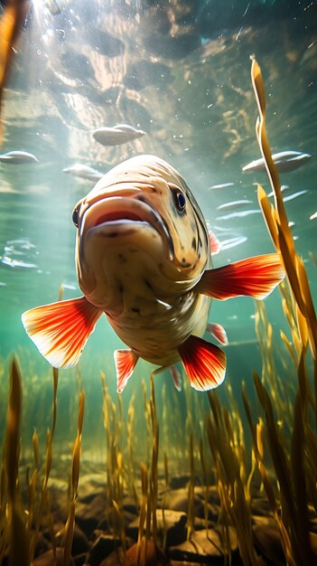 Sessão fotográfica criativa de flores de peixes e plantas aquáticas Aqua Beauty Shoot Clean Water Large 4096px