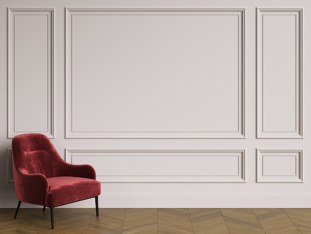 Sessel im klassischen Interieur mit Platz zum Kopieren