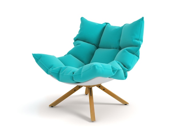 Sessel isoliert auf weißem Hintergrund 3D-Rendering