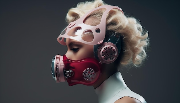 Sessões de fotos epidêmicas futuristas Design de máscara criativa para o futuro