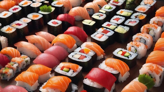 Set aus Sushi und Maki-Rollen