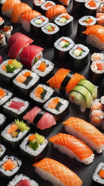 Set aus Sushi und Maki-Rollen