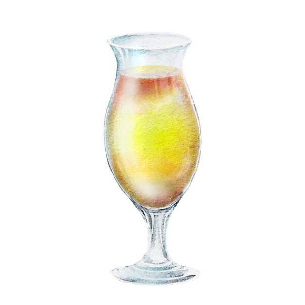 Set de coquetel de verão copos de vidro e copos com bebidas coloridas Ilustração de aquarela desenhada à mão para receitas de listas de bebidas alcoólicas com bebidas