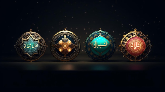 Set de emblemas do Eid Mubarak