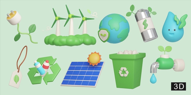 Set de ícones de aquecimento global eco ilustração ícones do aquecimento global d ilustração