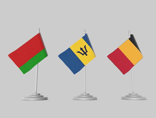 Set der Flagge - Belarus, Barbados, Belgien