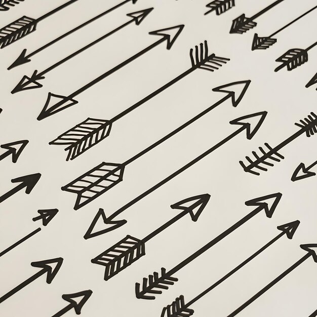 Set de flechas elegantes para la presentación del plan de negocios y la educación Símbolo del signo Flecha dibujada a mano