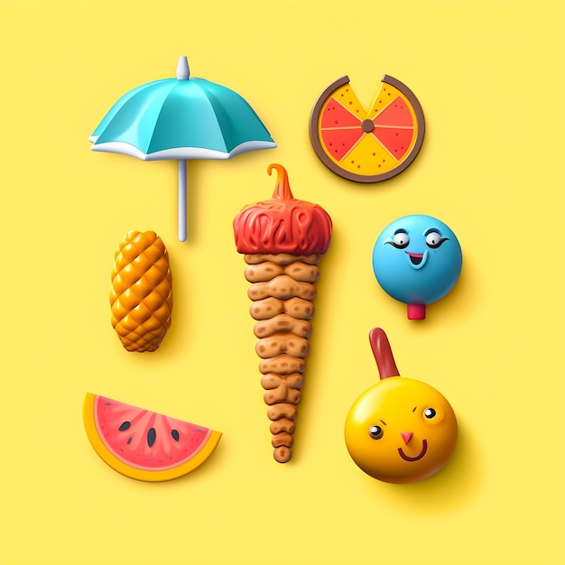 Set de iconos de verano