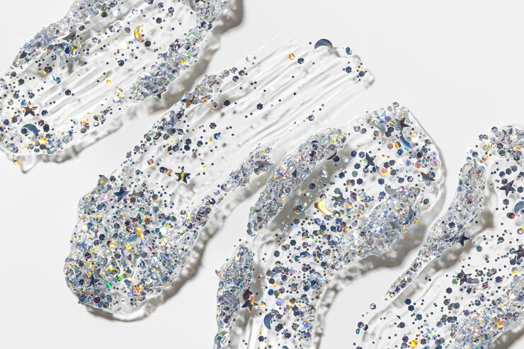 Set Kosmetik Uhren aus durchsichtigem Gel mit Glitzer Silber Glitter für Gesicht Schimmer Kosmetik