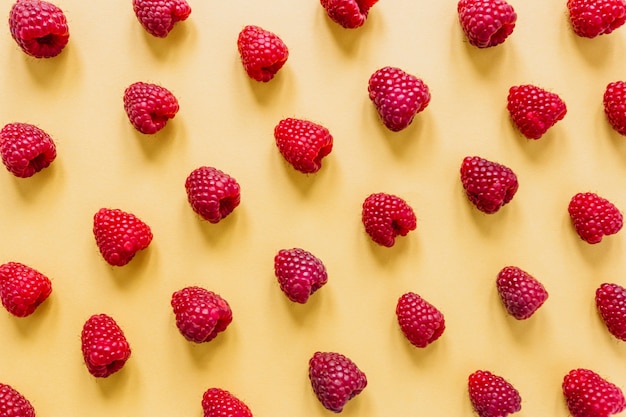 Foto set leckere himbeeren